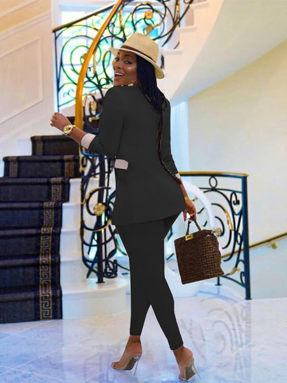 Elegant Suits  Women Corset Blazer and Legging Pants Matching Two 2 Piece Set Outfits Streetwear Lady Tracksuit