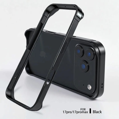 Luxury Rugged Glossy Metal Aluminum Alloy Frame Case For IPhone 17 Pro Max 17Pro Original Color Metal Slim Bare-bones Feel Cover