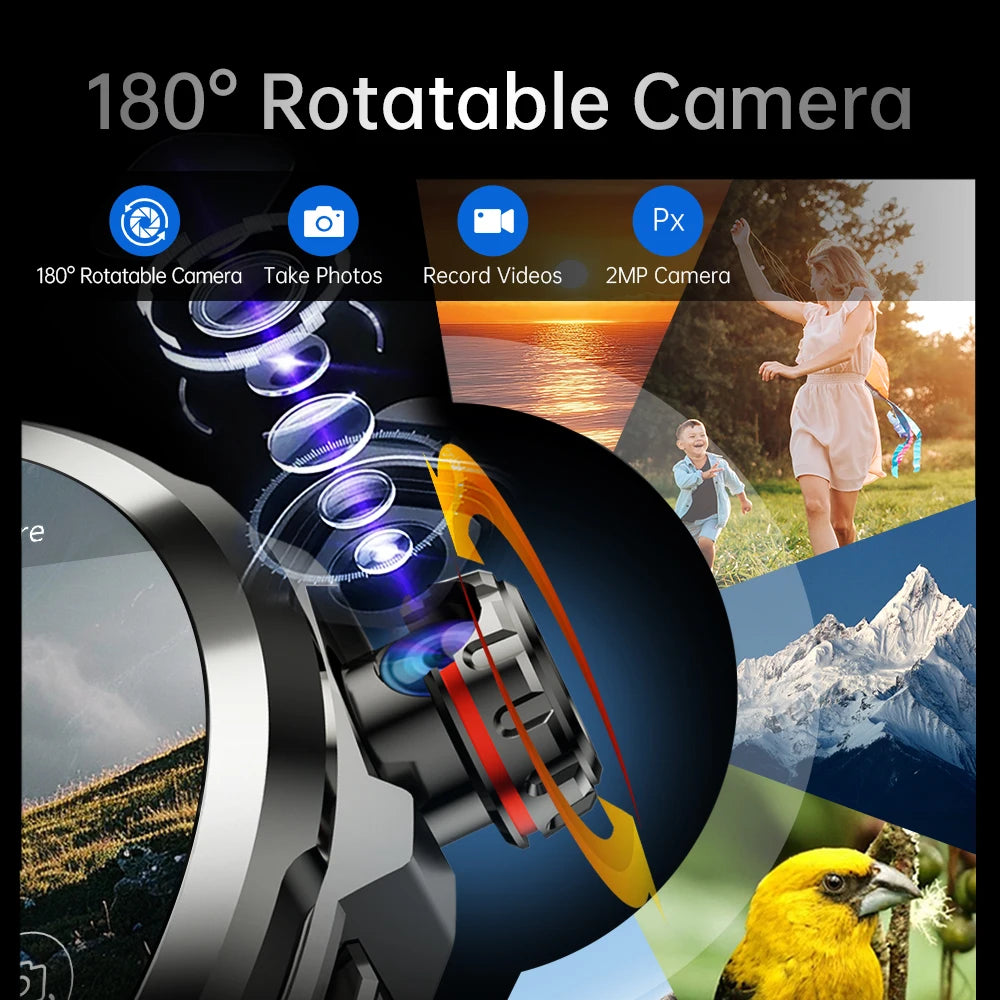 KUMI Watch X3 Pro Android 4G WiFi Smartwatch, 1.75" AMOLED, GPS, 200MP Camera, 32GB, Waterproof, Fitness Tracking Smart Watch