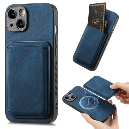 Vintage Leather Case with Detachable Magnetic Wallet Card Holder For iPhone 17 Air 16e 16 Pro Max 15 14 Plus 13 12 11