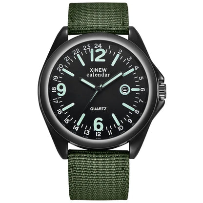 Original XINEW Brand Men Watches Black Students Boys Fashion Casual Nylon Band Sports Date Quartz Watch Relogios Masculinos 2025