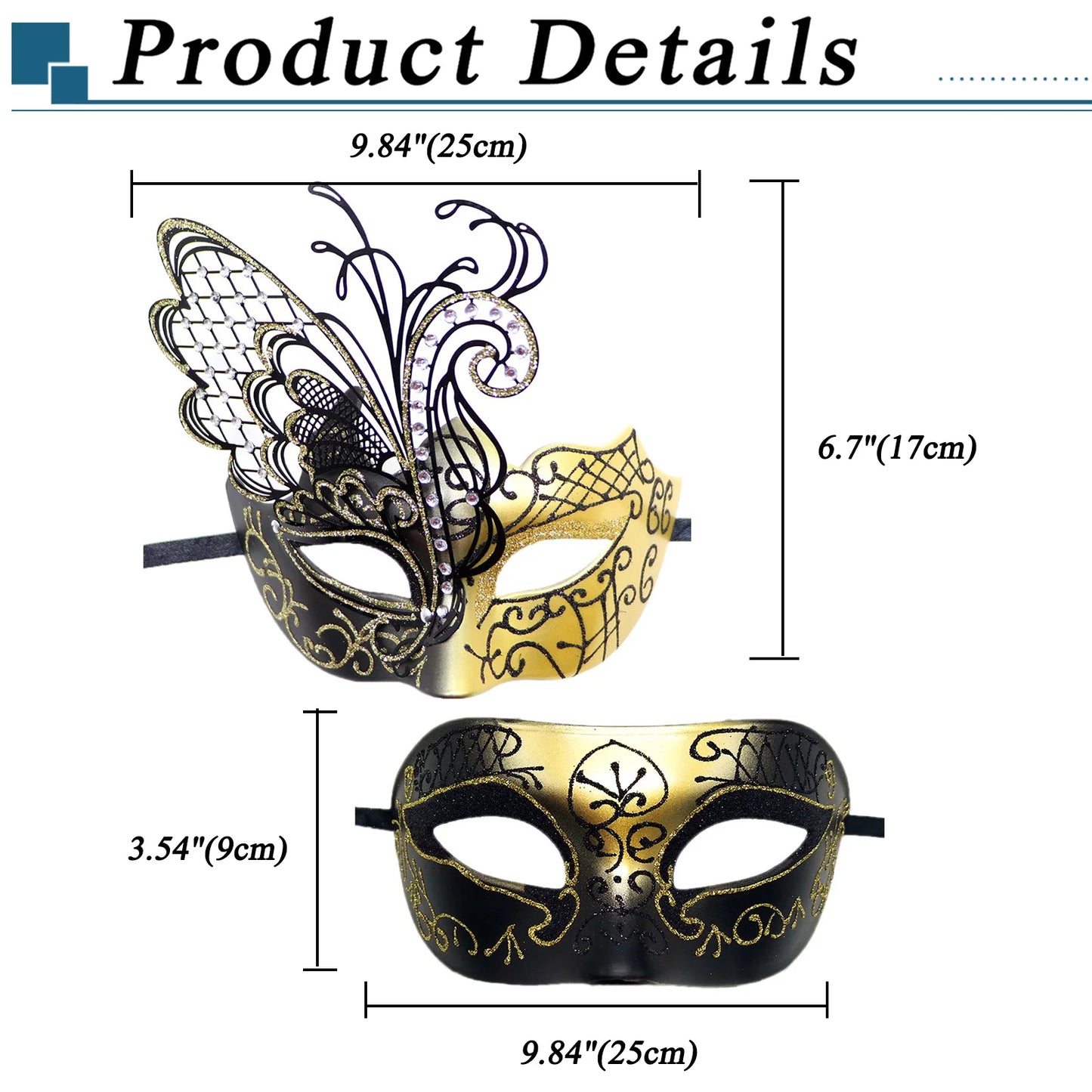 Masquerade Ball Mask Venetian Metal Mask Mystery Fashion Carnival Mask Halloween Party Costume Ball Mask