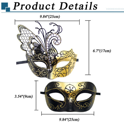 Masquerade Ball Mask Venetian Metal Mask Mystery Fashion Carnival Mask Halloween Party Costume Ball Mask