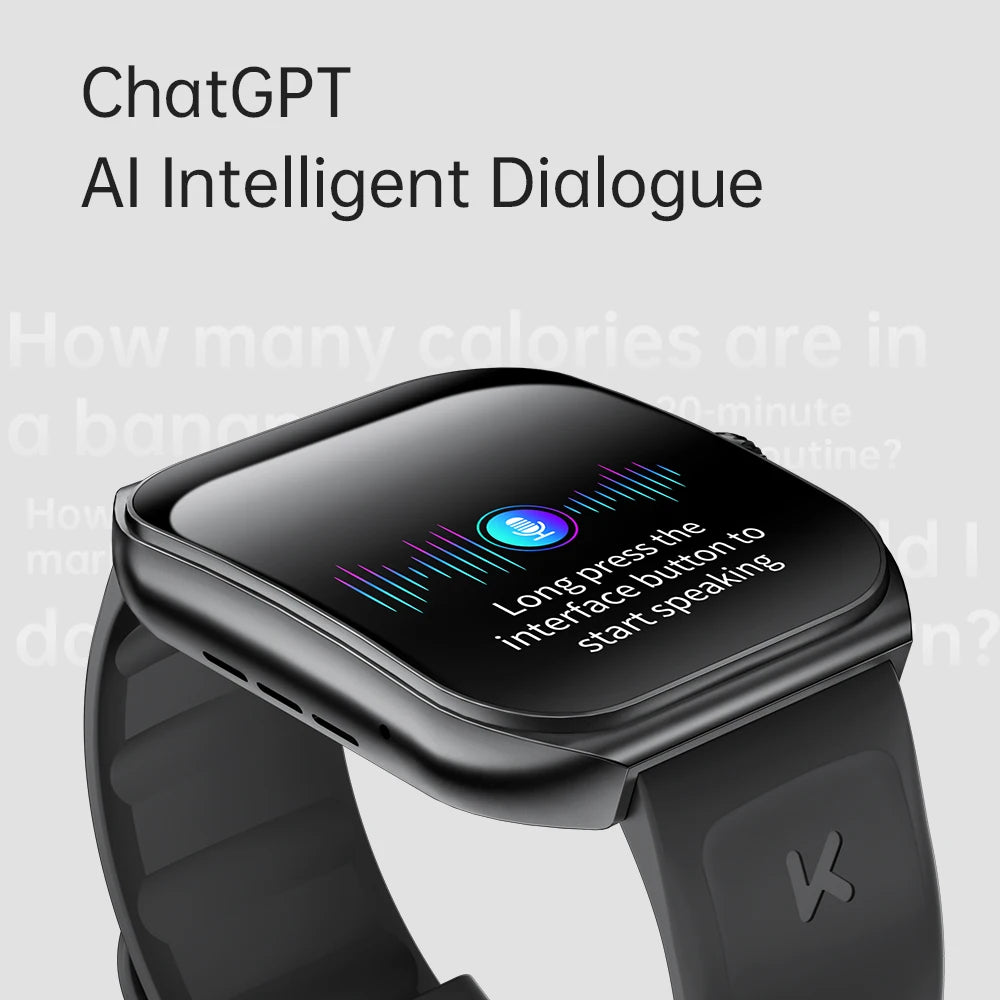 KUMI KU7 Smart watch 1.96" Amoled screen IP68 Waterproof 100+Sport Modes  Bluetooth Call Health Sleep Monitoring