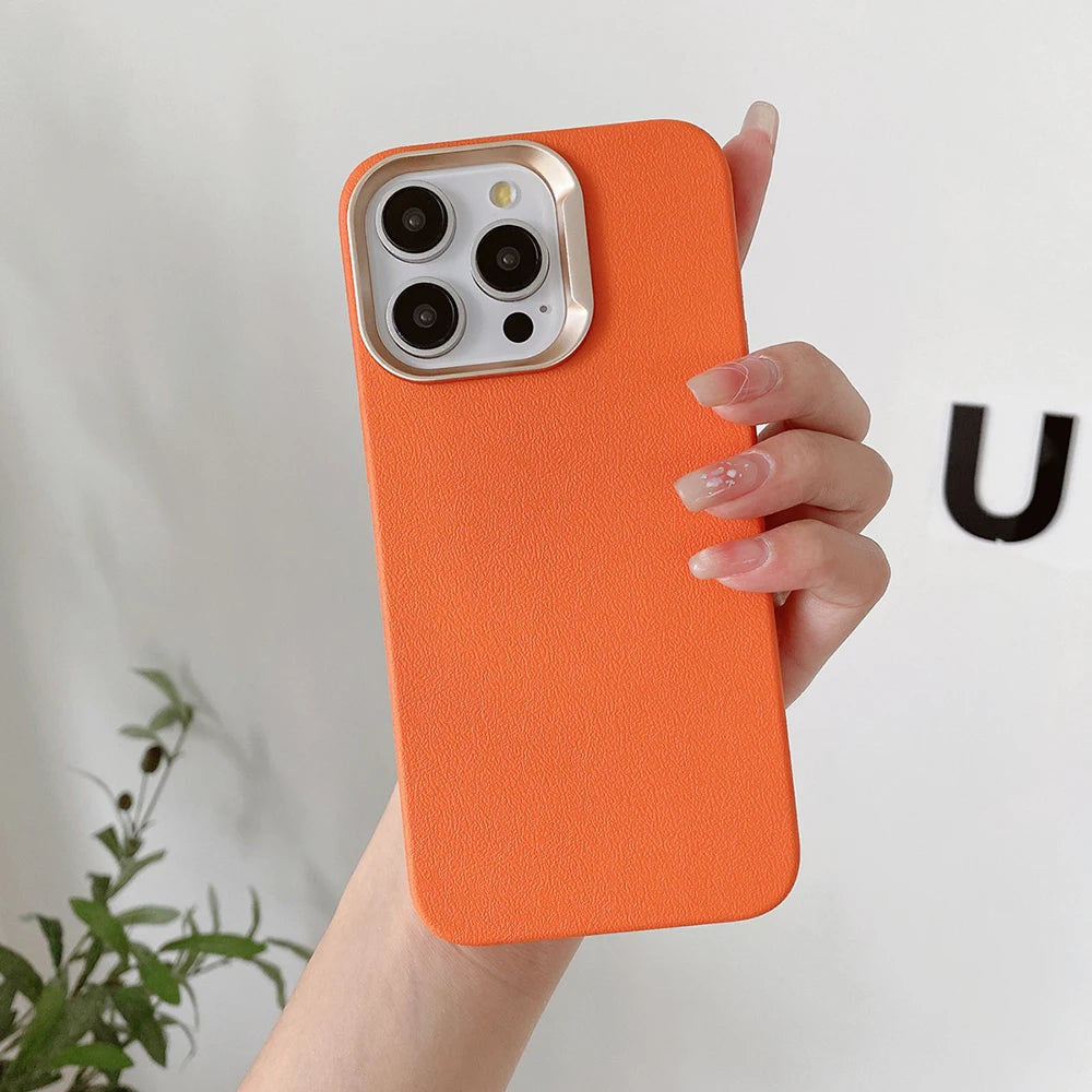 Luxury Leather Liquid Silicone Case For iPhone 17 16 Pro Max 15 14 Plus 13 11 12 Plating Shockproof Back Cover Solid Color Funda