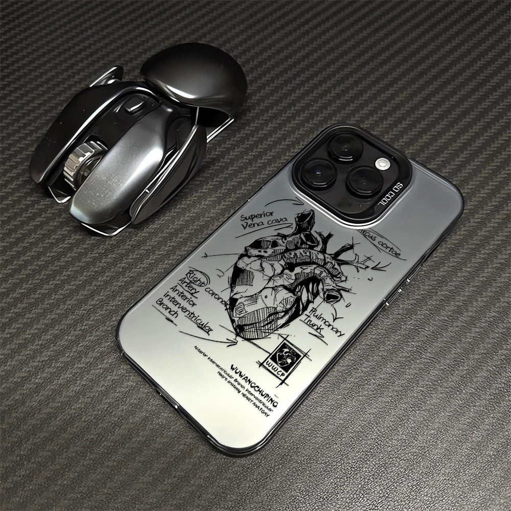 Creative Cardiovascular model Heart Medical Phone Case For iPhone 15 Pro Max 11 12 13 14 16 Pro XS XR 7 8 Plus Anti-drop Cover