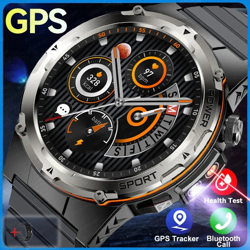 GPS Smart Watches 2025 New For Xiaomi IOS Military Smartwatch Men 3ATM Waterproof 100+ Sport Modes Built-in NFC BT Call Watches