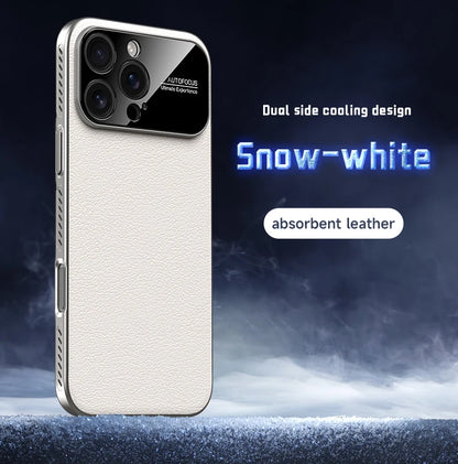 Luxury Ultra Thin Solid Color Leather Heat Dissipation Magsafe Phone Case for iPhone 17 16 15 14 Pro Max Light Grip Bumper Shell