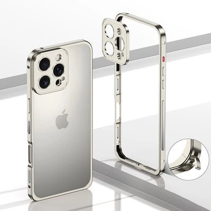 Metal Frame Bumper Phone Case For iPhone 17 16 15 14 13 Pro Max Plus 17Air Aluminum Alloy Lens Heat Dissipation Shockproof Cover