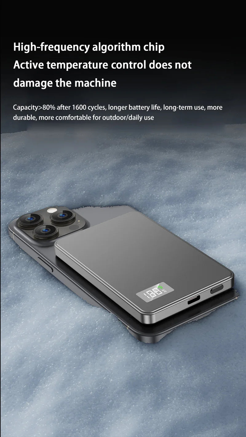 500000mAh Magnetic Power Bank Portable Wireless PD22.5W Fast Charging External Battery for Magsafe For iPhone Samsung