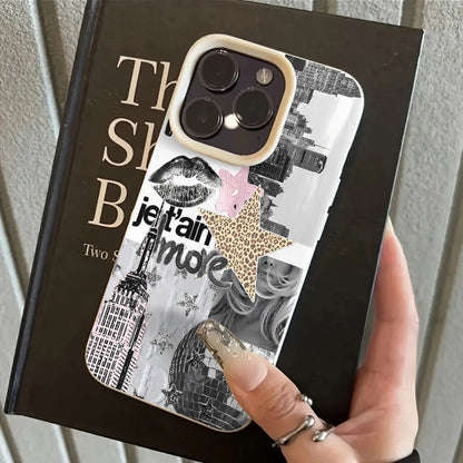 Stylish Phone Case For iPhone 17 11 13 12 15 14 16 Pro Max XS XR X 7 8 Plus 17 Air Eiffel Tower Light Ball Lychee Texture Cover
