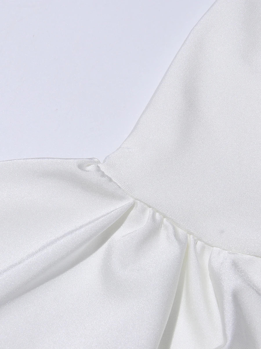 TWOTWINSTYLE Solid Slimming Fashion Mini Dresses for Women High Waist Patchwork 3D Flower Temperament Dress Female Clothing New