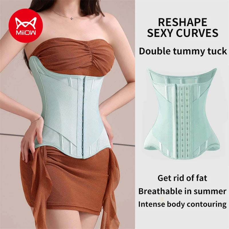 U-shaped Waist Trainer Corset Women Buttoned Shapers Breast Lifted Waist Trainer Steel Bone Slimming Women's Shapewear