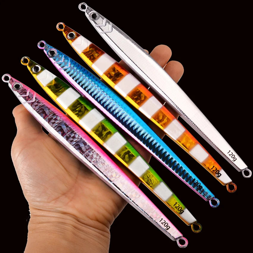 Metal Jig 60g 80g 100g 120g Long Casting Fast Sinking Fall Jigs Saltwater Deepsea Fishing Lure