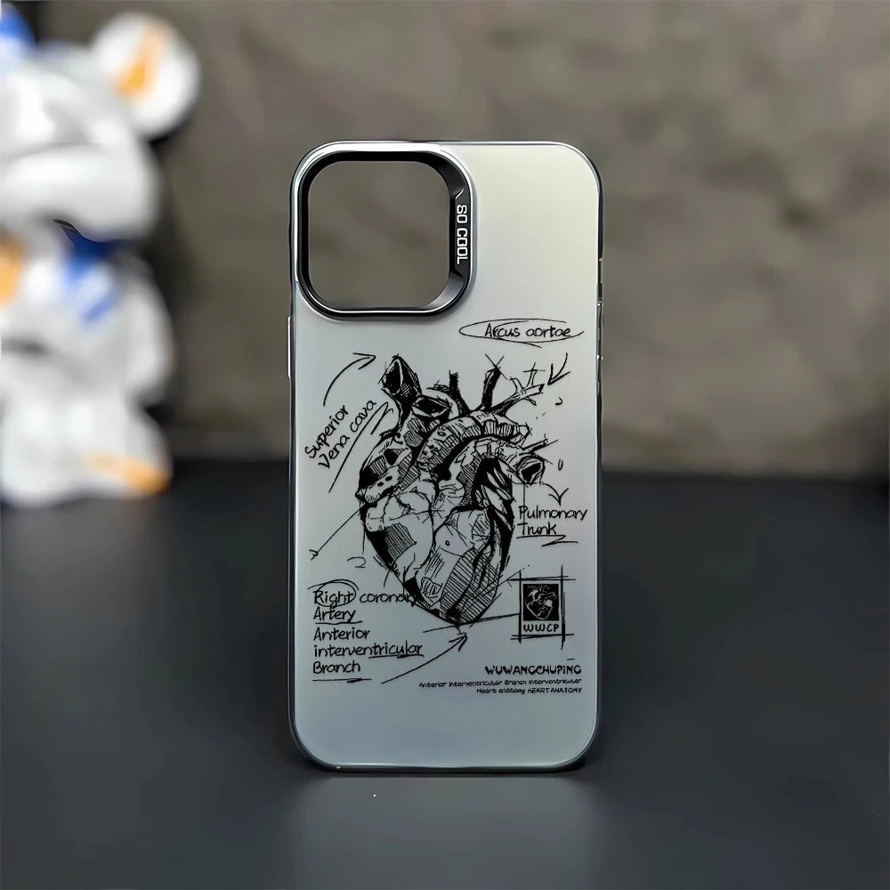 Creative Cardiovascular model Heart Medical Phone Case For iPhone 15 Pro Max 11 12 13 14 16 Pro XS XR 7 8 Plus Anti-drop Cover