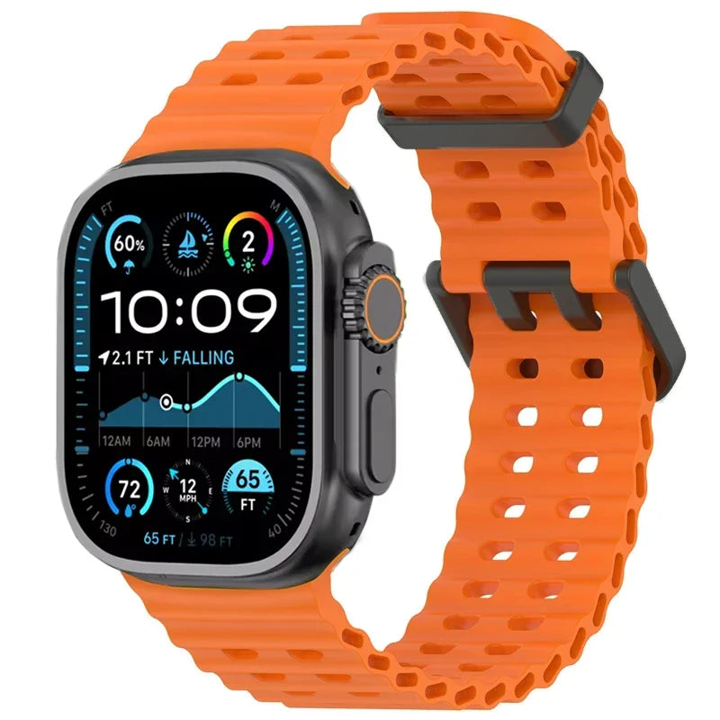 Ocean Silicone Strap for Apple Watch Band Ultra 3/2/1 49mm Series 11 10 46mm Comfortable Band IWatch 9 8 7 6 5 4 SE3 45mm 44mm
