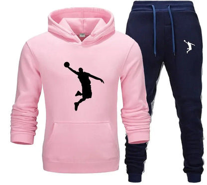 A new 2-piece set for men's casual sports hooded pullovers and sweatpants for outdoor jogging in Europe and America in 2025