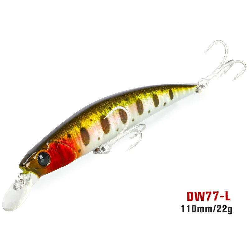Sinking Minnow 110S DW77 110mm 22g Long Casting Fishing Lure Large Trout Seabass Sea Fishing Hard bait