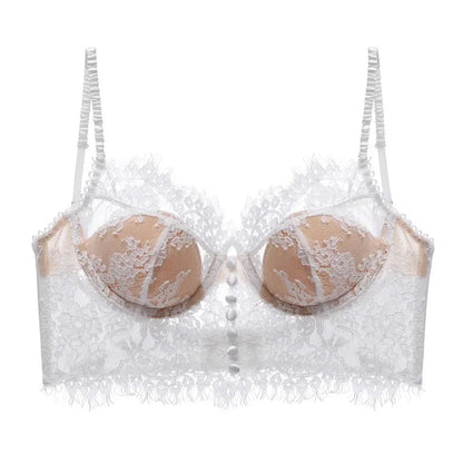 Women's Bra Panty Set Sexy Adult Lingerie Transparent Underwear Ultra-thin Lace Bra Anti-sagging Bra Summer French Pure Desire