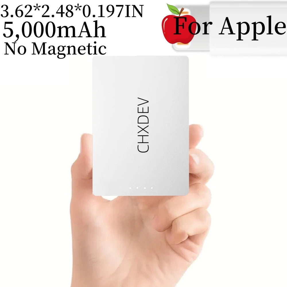 Ultra-Thin Magnetic Power Bank Ultra-Slim 8000mAh Charger , Mini Power Banks For Card Holder Wallet, For IPhone XIAOMI