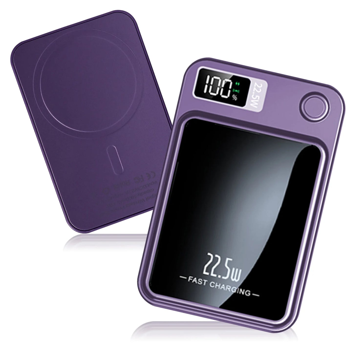 100000mAh Magnetic Power Bank Wireless Portable 22.5W Fast Charger For Iphone Huawei Samsung External Auxiliary Backup Battery