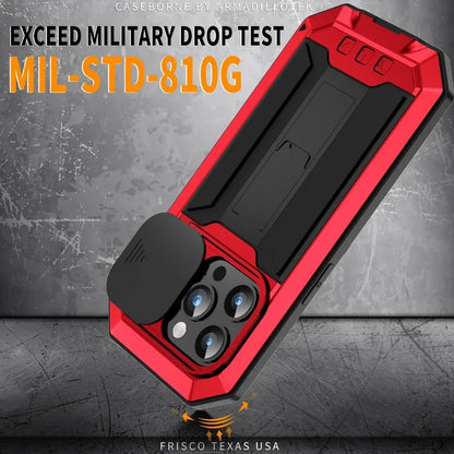 Heavy Duty Rugged Metal Case for iPhone, Case for iPhone 17 16 15 14, 13 Pro Max, Screw Military Shockproof Cover with Screen Ca