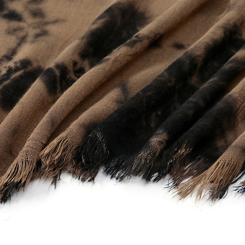 Tie-dye Modal Hijab Rayon Cotton Shawls Muslim Hijabs For Women Plain Scarf Big Size Headscarf Islamic Turban Headband 185*72cm