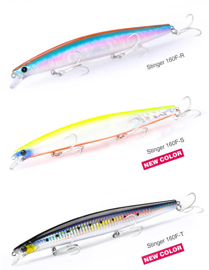 Floating Minnow Fishing Lure STINGER 163mm 31g Long Casting Artificial Seabass Saltwater Large Hard Baits