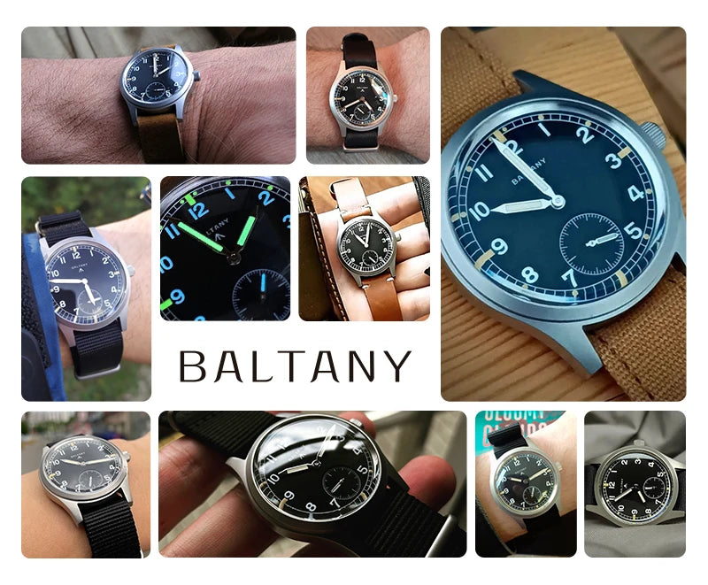 Baltany Dirty Dozen Watch Man S2019 Military Vintage Wristwatch Small Seconds Hand VD78 Quartz Luminous 100M Waterproof Field Wa