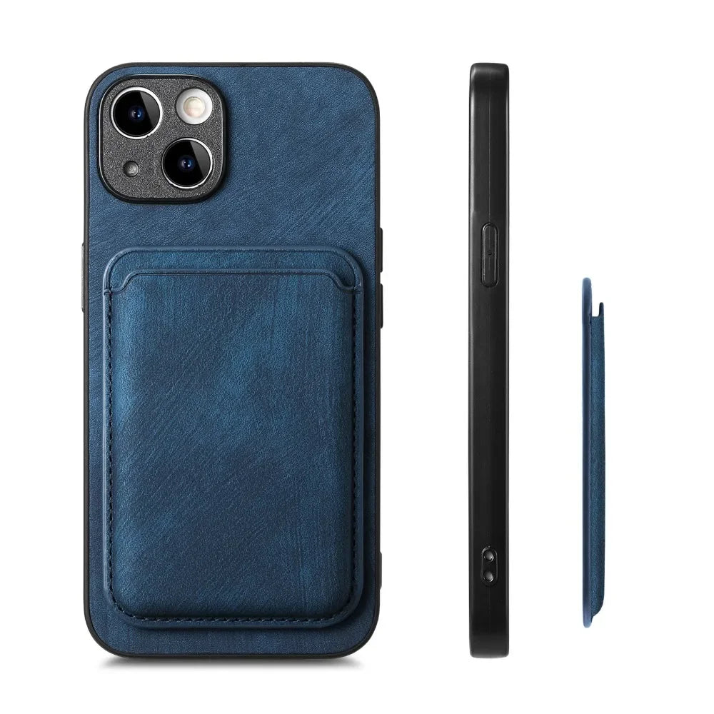 Vintage Leather Case with Detachable Magnetic Wallet Card Holder For iPhone 17 Air 16e 16 Pro Max 15 14 Plus 13 12 11