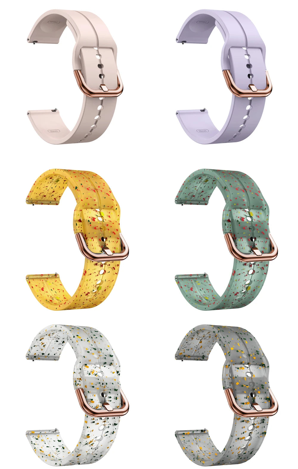 20mm Floral Band For Huami Amazift GTS 4/2/2e/3/GTS2 Mini/GTR 42mm Watch Bracelet Amazfit Bip 3 Pro Transparent Silicone Strap