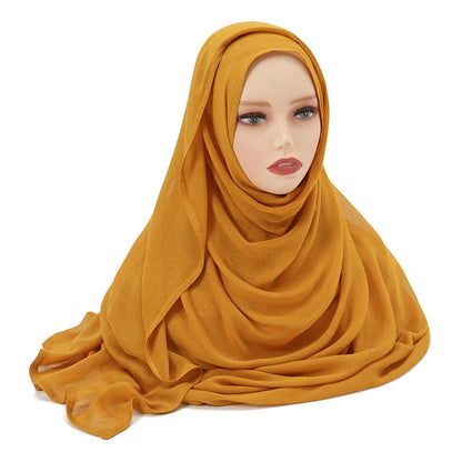 Muslim Modal Hijab Rayon Cotton Shawls For Women Plain Scarf Big Size Headscarf Islamic Turban Headband 190*85cm