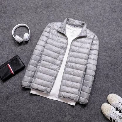 Plus Size Men Puffer Jacket Spring Winter Ultra Lightweight Packable Down Jacket Water Wind-Resistant Breathable Coat