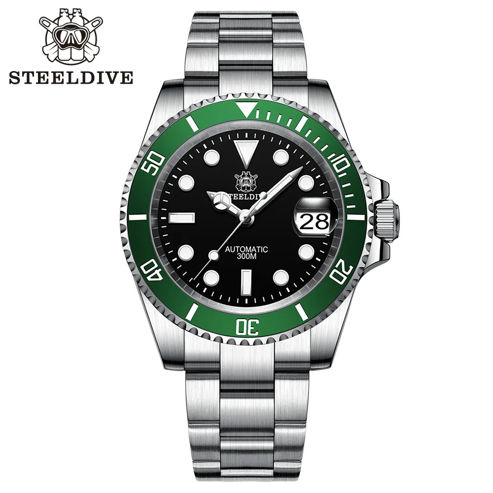 STEELDIVE SD1953 Water Ghost Ceramic Bezel Sapphire Mirror Swiss Luminous NH35 Movement Dive 30Bar Waterproof Mechanical Watch