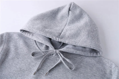 Men's Thin Hooded Hoodie Cotton Men's Top Spring and Autumn Solid Color Hooded Long sleeved Sweatshirt