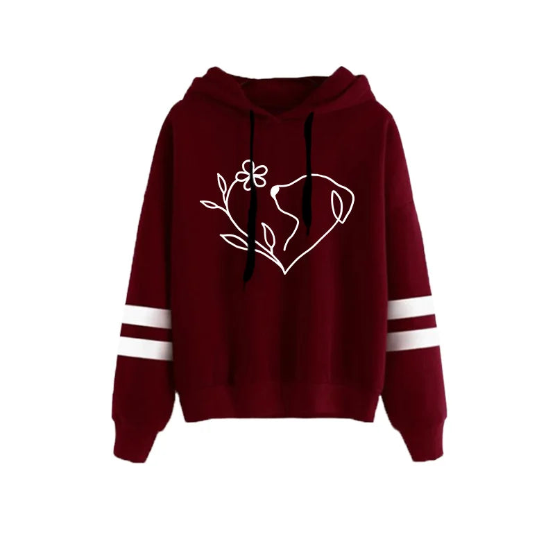 2025 Hot Sale Women's Tracksuit Hooded Sweatshirts Black Sweatpants Urban Casual Fashion Sportswear Cute Pattern Print Hoodies