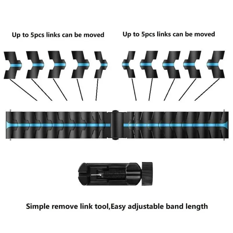 Metal Wrist Strap For Amazfit Active 2/Bip 3 Pro Stainless Steel Band For Amazfit Bip 5 Unity/Cheetah Pro/Square/Round