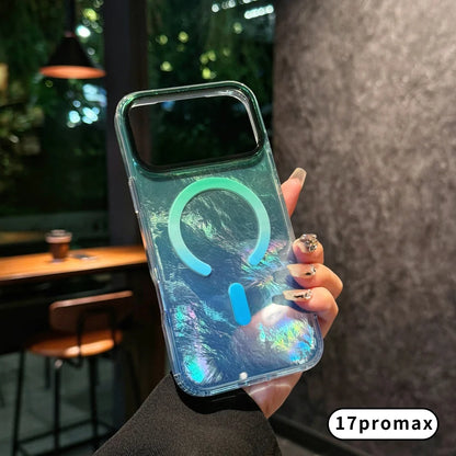Gradient color design is fashionable and Glacier patterned 17Pro 17Air For iphone 17 pro max case ，reen Blue