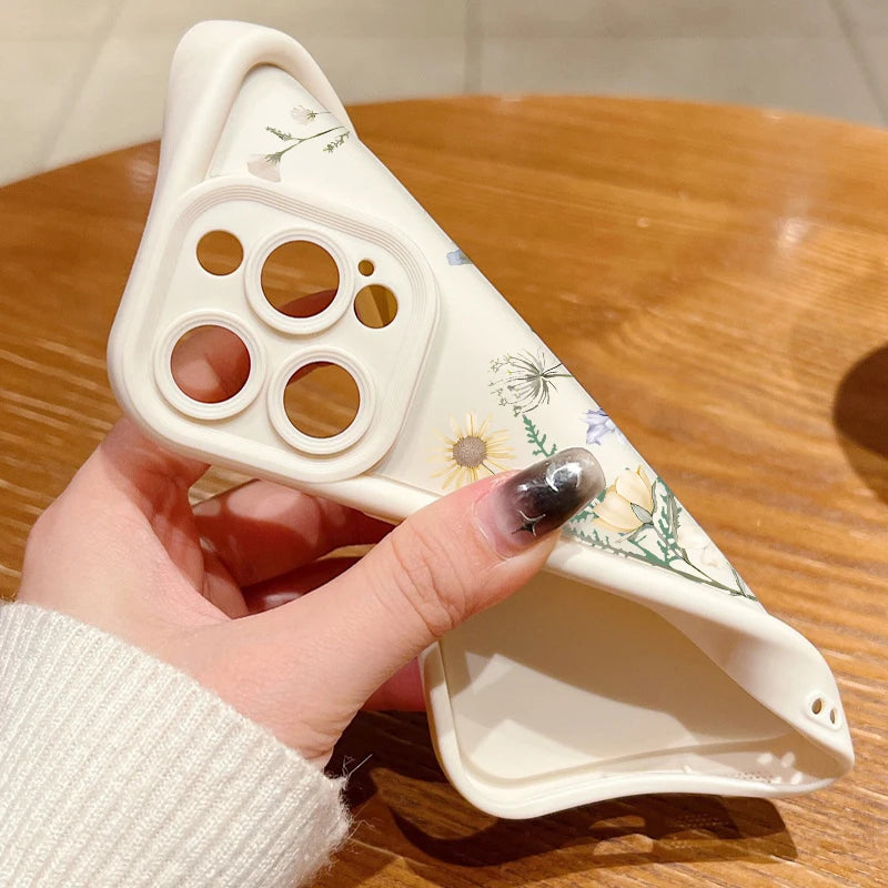 IPhone 17 16e 15 16 Pro Max 14 13 12 Pro Max 15 16 Plus Air 11 Case Flowers Pattern Shockproof Soft TPU Silicone Phone Cover