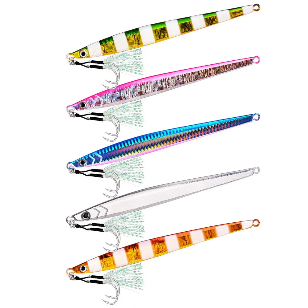 Metal Jig 60g 80g 100g 120g Long Casting Fast Sinking Fall Jigs Saltwater Deepsea Fishing Lure