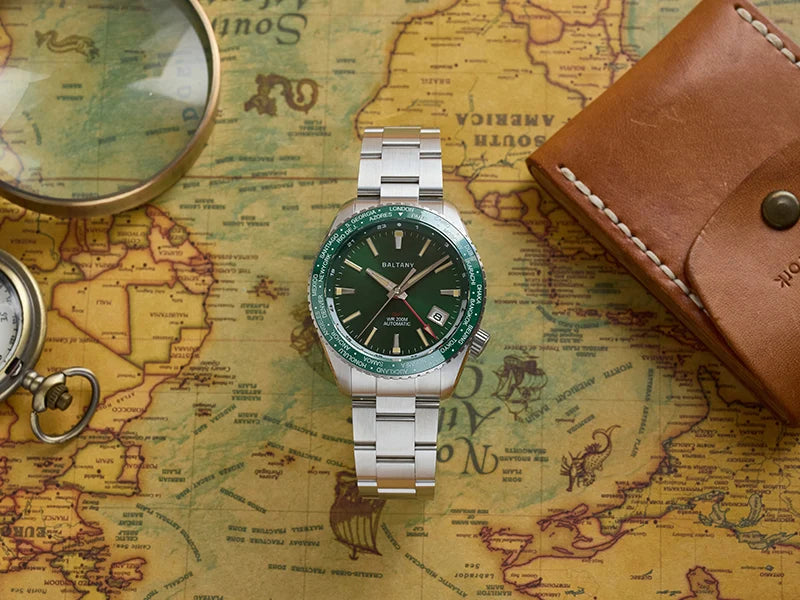 Baltany 2025 New Nh34 Gmt Men's Mechanical Watch 40Mm Sapphire Luminous C3 Stainless Steel Waterproof Sports 20Bar Watches for M