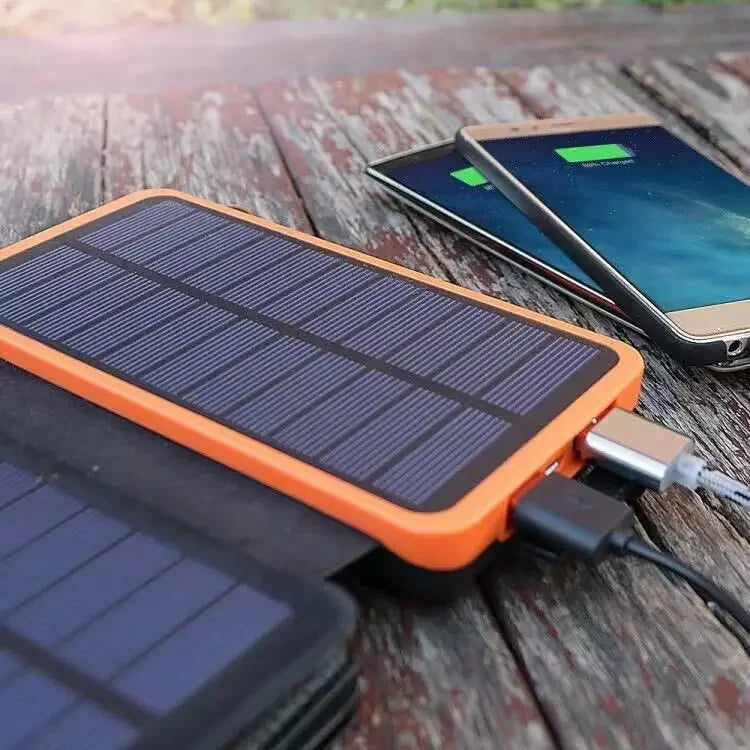 200000mAH Solar Power Bank Folding Solar Panels 5V 2A USB Output Portable Outdoor Camping Sun Power For IPhone Android