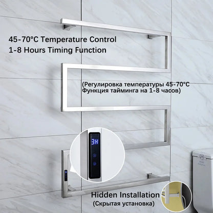 Electric Towel Rack.Bathroom Electric Heated Towel Rail.Smart Towel Warmer.Creative Bath Towel Radiator.Hidden Wire