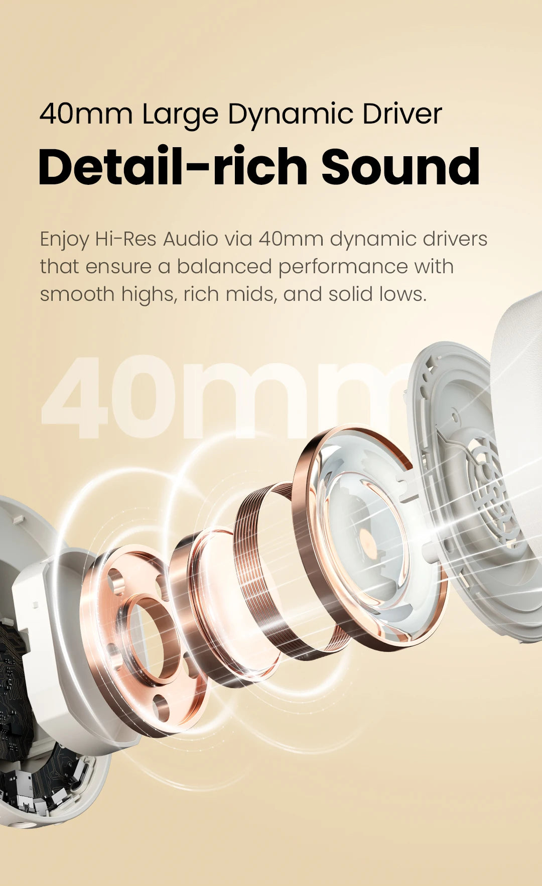 HAYLOU S30 ANC Headphones  Wireless Bluetooth 5.4 Hi-Res Headsets 43dB Adaptive Noise Cancelling Earphones 40mm Driver 80H