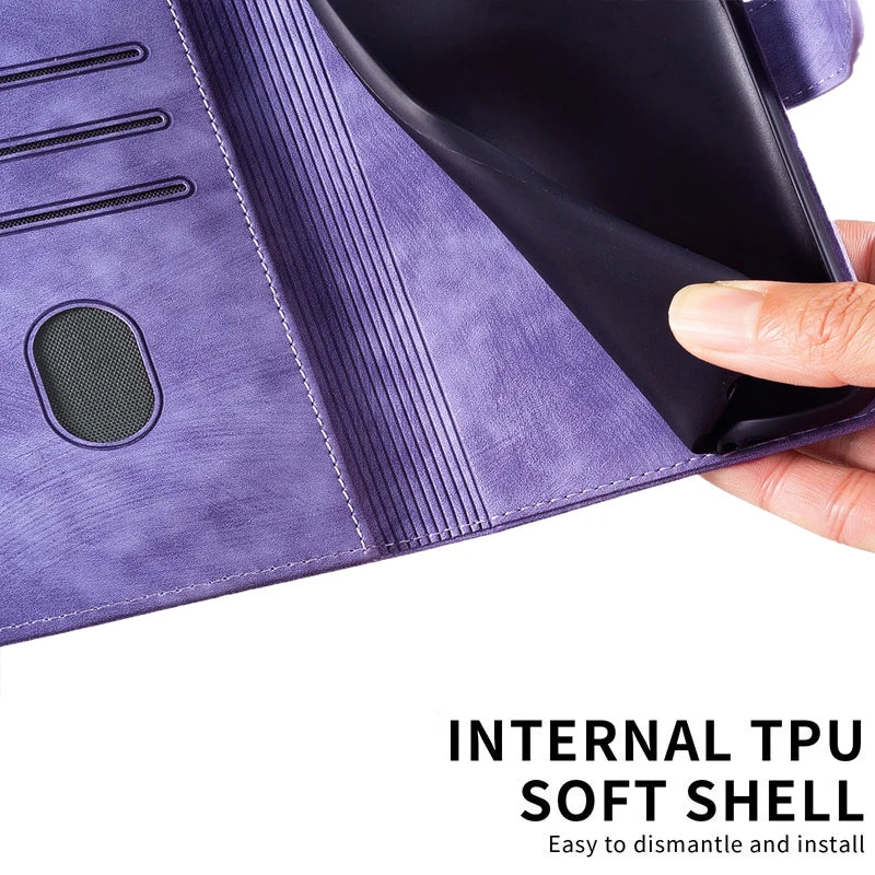 IPhone 17 Flip Case for Coque iPhone 15 16 14 13 12 11 Pro Max iPhon 15 Plus Cases Cute Cat Butterfly Leather Wallet Back Cover