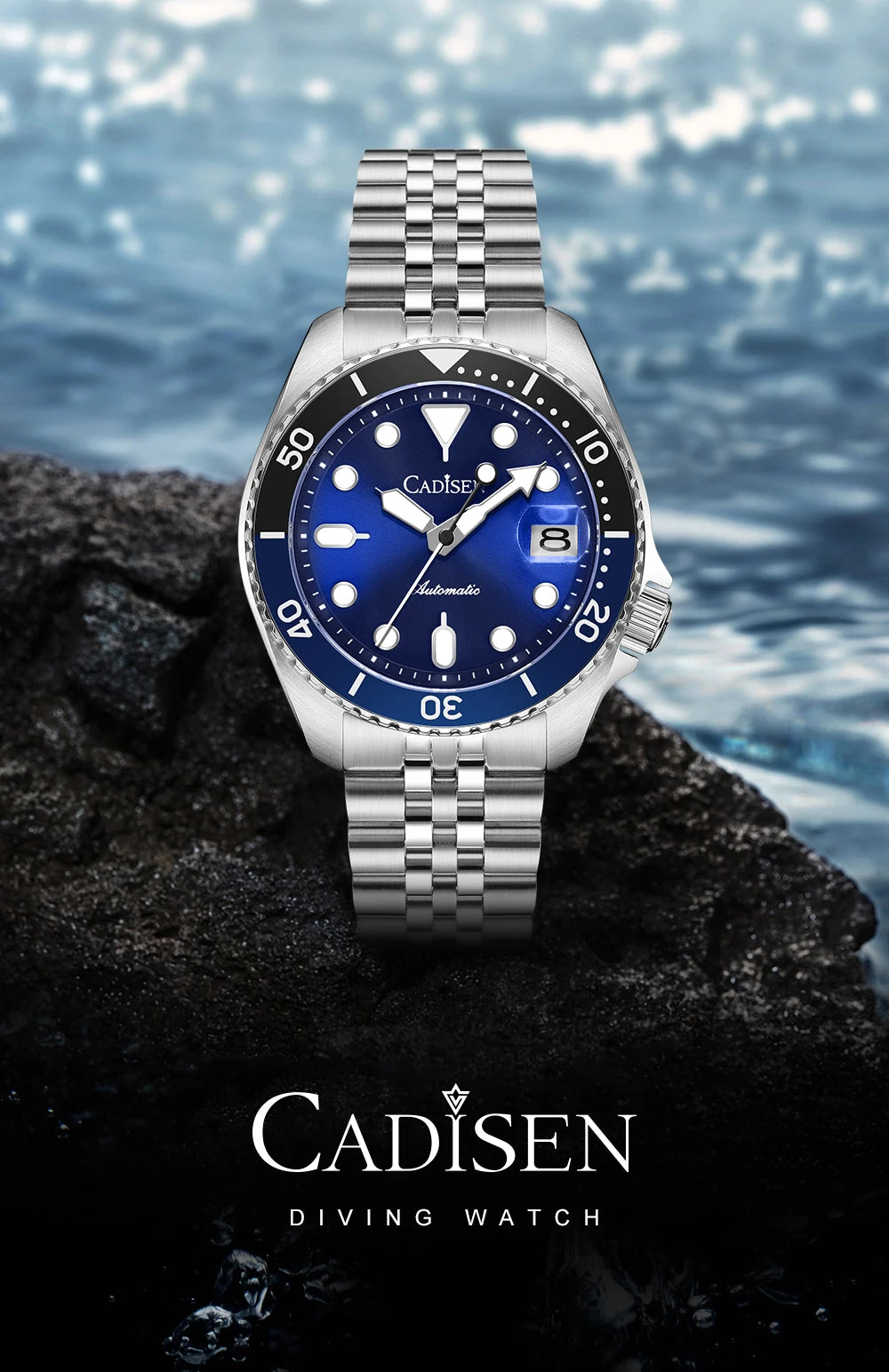 New CADISEN BGW9 Strong Glow Business Watch Diving Men's Automatic Watches Men Mechanical Wristwatch 200m Waterproof  Japan NH35