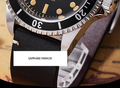 Baltany Men Automatic Watch 39mm Mechaical Wristwatch Sapphire Diver 20ATM Waterproof C3 Luminous NH38 Ceramic Bezel