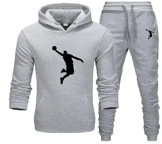A new 2-piece set for men's casual sports hooded pullovers and sweatpants for outdoor jogging in Europe and America in 2025