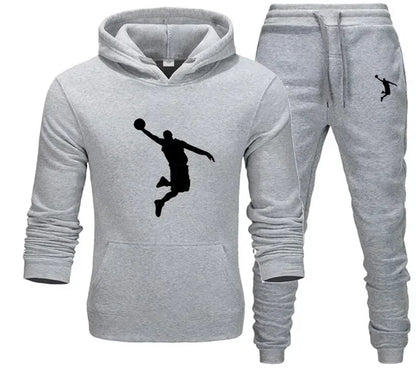 A new 2-piece set for men's casual sports hooded pullovers and sweatpants for outdoor jogging in Europe and America in 2025