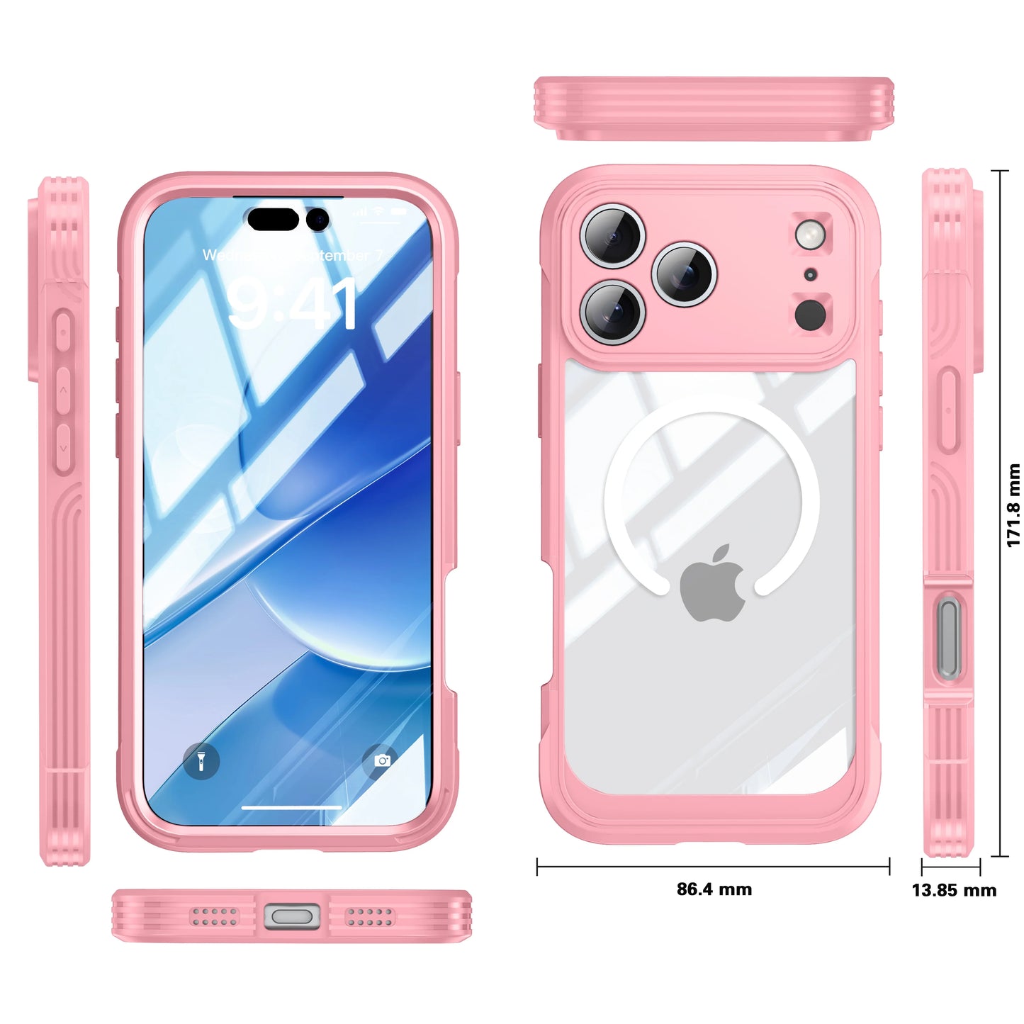 iPhone 17/17 Air/17 Pro/17 Pro Max brand new color magnetic shockproof and dustproof phone case - transparent protective case
